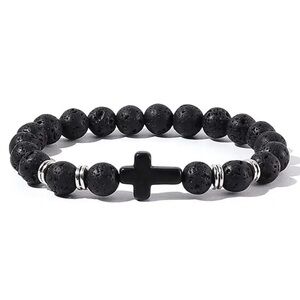 Men’s Black Cross Bracelet